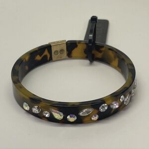 J. Crew Tortoise Shell Bracelet with Crystal Details
